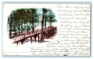 1903 Chautauqua Rustic Bridge Chautauqua NY, Tilton NH PMC Postcard