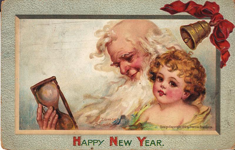 New Years Post Card Copyright 1910 Frances Brundage.