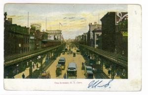 Brooklyn to Buffalo, New York 1907 undivided back used Postcard, The Bowery