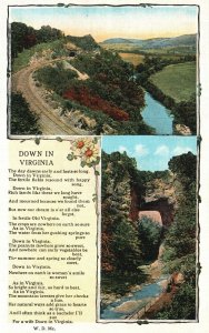 Vintage Postcard Down In Virginia Historical Landmarks Tourist Attractions VA 