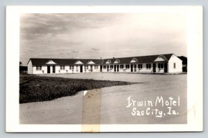 RPPC  1949  Irwin Motel  Sac City  Iowa  Postcard