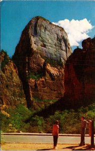 Great White Throne Zion National Park Utah Scenic Landscape Chrome Postcard 