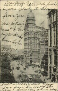 New York City Park Row c1905 Rotograph Postcard