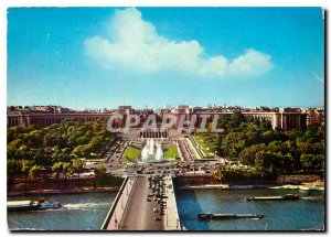 Modern Postcard Paris Palais de Chaillot and Trocadero Gardens views Ler floo...