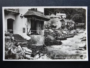 Devon Lynmouth Floods (4) showing THE LYNDALE HOTEL Aug 1952 Postcard