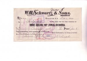 Cheque, WH Scwartz & Sons, Herbs, Spices, Halifax Nova Scotia Canada, Checks