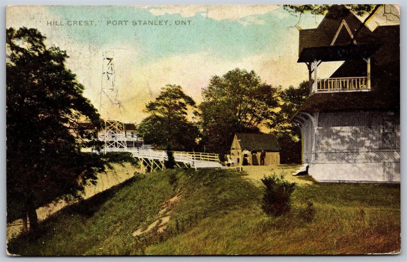 Postcard Port Stanley Ontario c1909 Hill Crest Inn Lookout Tower Elgin County