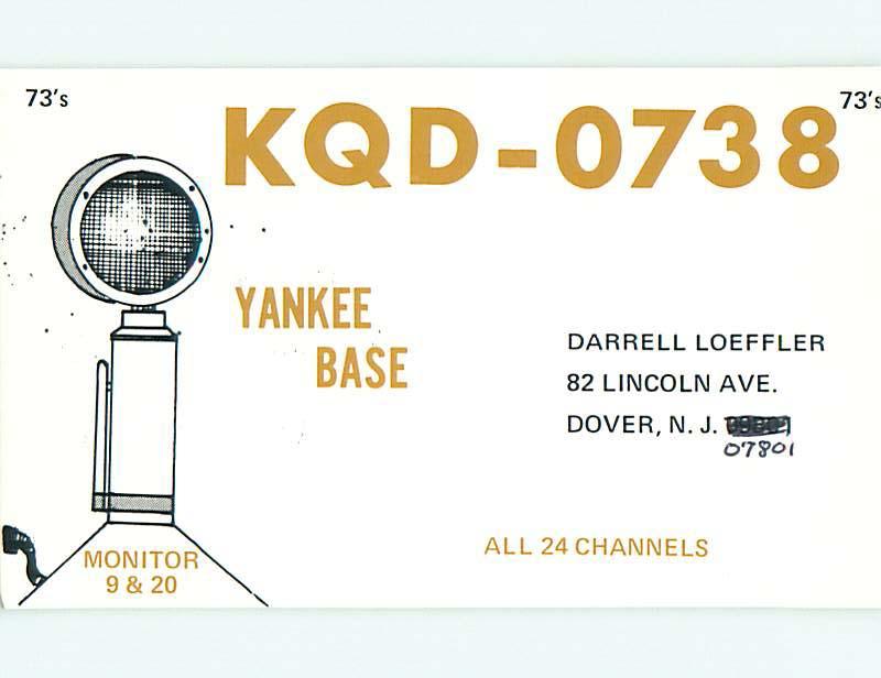 comic - QSL CB HAM RADIO CARD Dover New Jersey NJ t9089