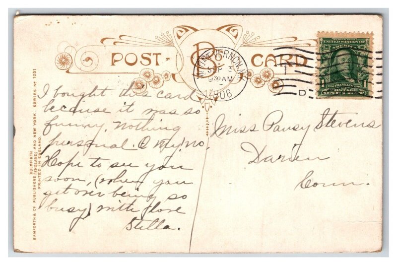 Bamforth Comic Pretty Little Pansy Faces Men in Drag DB Postcard W2