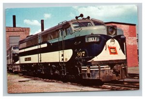 Vintage 1961 Postcard Wabash Railroad Locomotive in Decatur Illinois