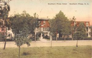 Southern Pines North Carolina Hotel Street View Antique Postcard K38788