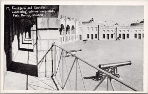 Fort Henry Ontario Courtyard and Corridor Cannons Kingston Litho Postcard H58