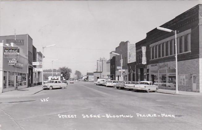 Minnesota Blooming Prairie Street Scene Business Section 1965 Real Photo