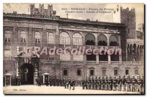 Old Postcard Monaco Palais Du Prince Carabinieri