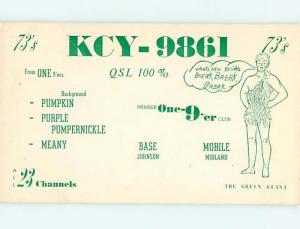 Jolly GREEN GIANT - QSL CB HAM RADIO CARD Kansas City Kansas KS s0143@