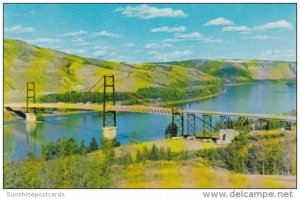 Canada Dunvegan Suspension Bridge Over Peace River Alberta