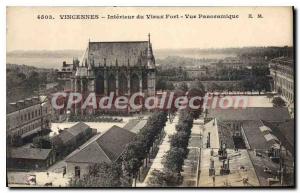 Postcard Old Vincennes Interior Old Fort Panoramic View