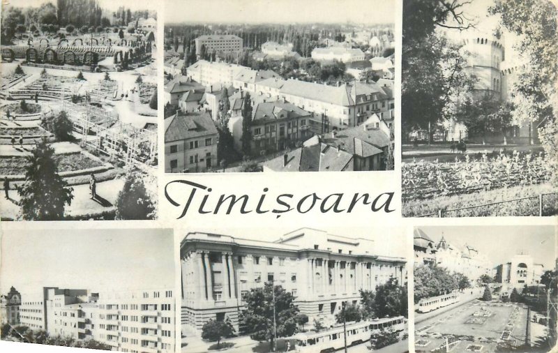 Romania Timisoara multi view city street park center Postcard