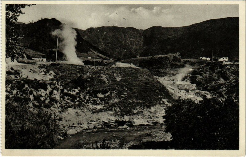 PC CPA AZORES / PORTUGAL, AS CALDEIRAS DAS FURNAS, VINTAGE POSTCARD (b13547)