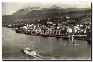 Modern Postcard Evian les Bains Big boat on Lake Leman Tooth of Oche and Mém...