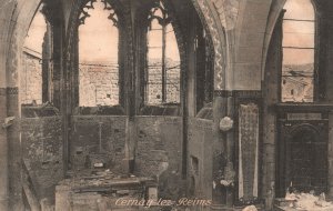 Vintage Postcard Remains Ruins of the Building Structure Cernay-Lez-Reimz France