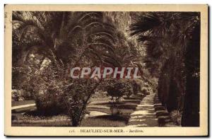 Old Postcard Beaulieu Sur Mer Gardens
