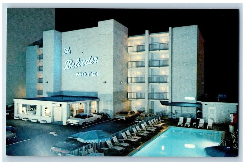 Virginia Beach Virginia Postcard Belvedere Resort Motel Oceanfront c1960 Vintage