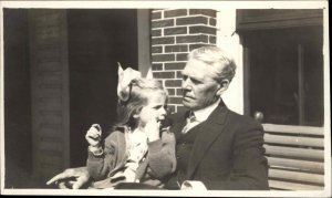 Girl on Grandfather's Lap St. Petersburg FL Message 1915 Real Photo Postcard