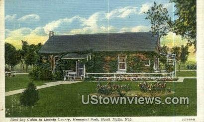 First Log Cabin, Memorial Park in North Platte, Nebraska