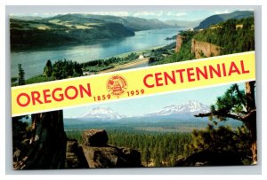 Vintage 1959 Postcard Columbia River Gorge Three Sisters Oregon Centennial