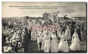 Old Postcard Forgiveness of Sainte Anne Palue Procession called Evening of Mi...