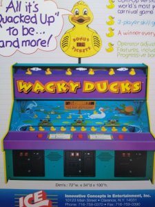 ICE Wacky Ducks Arcade FLYER Original NOS Novelty Redemption Game Artwork Sheet