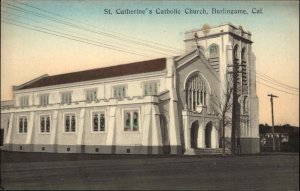 Burlingame California CA St. Catherine's Catholic Church c1910 Postcard