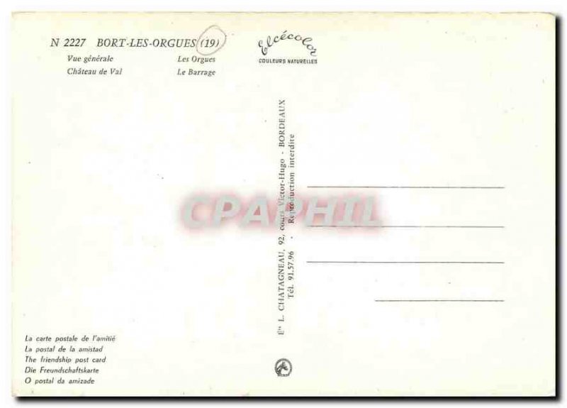 Postcard Modern Bort Organ General view