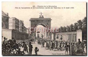 Old Postcard History of Fete & # 39acceptation of the Constitution (Tuileries...