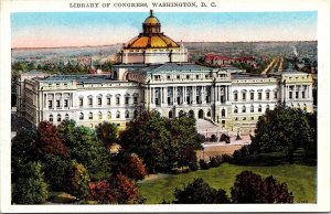 Library Congress Washington DC Sunset WB Postcard VTG UNP Vintage Unused  