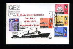 162838 GIBRALTAR 1970 Ships QUEEN ELIZABETH 2 Posted on board