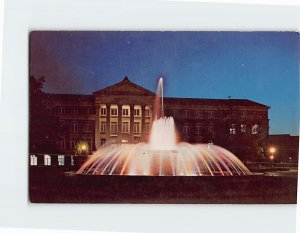 Postcard Loeb Memorial Fountain Executive Building Purdue University Indiana USA