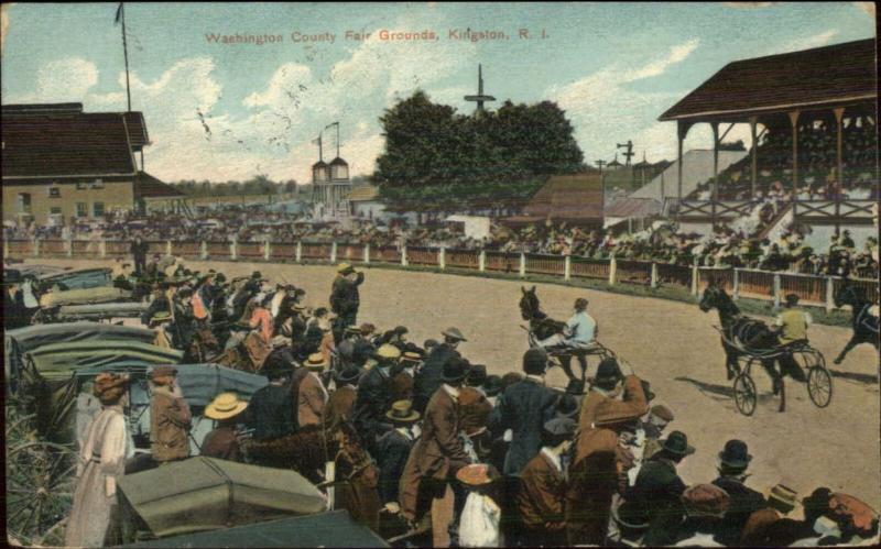 Kingston RI Washington County Fair Horse Races c1910 Postcard