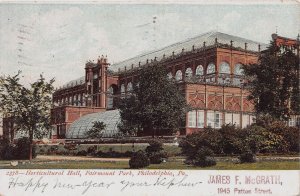 Horticultural Hall, Fairmount Park, Philadelphia, PA., 1906 Postcard, Used