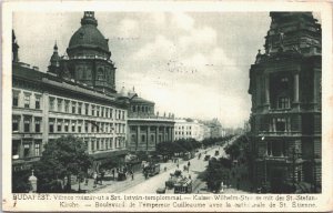 Hungary Budapest Vilmos Csaszar ut a Szent István Templommal Postcard 09.21