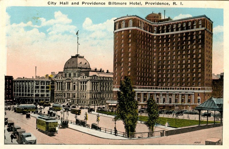 RI - Providence. City Hall and Biltmore Hotel