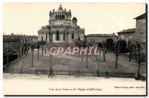 Old Postcard View of the square and the & # 39eglise Ars