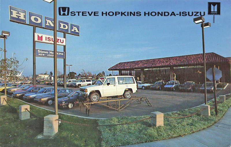 Fairfield CA Steve Hopkins Honda-Isuzu Dealership Postcard