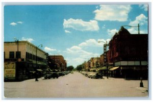 North Platte Nebraska NE Postcard Main Street Stone's Drugs Store Cafe c1950's