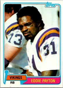 1981 Topps Football Card Eddie Payton Minnesota Vikings sk60503