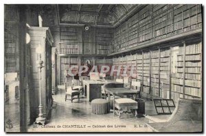 Old Postcard Library Castle of Chantilly books Cabinet