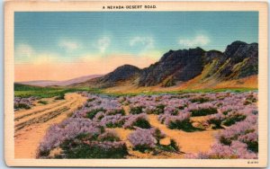 Postcard - A Nevada Desert Road - Nevada