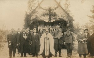 EASTERN EUROPEAN ORTHODOX CHURCH PROCESSION VINTAGE REAL PHOTO POSTCARD RPPC