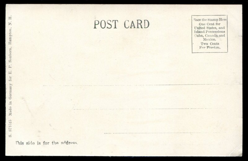 dc1952 - HAMPTON New Hampshire Postcard 1900s Town Square. Stores
